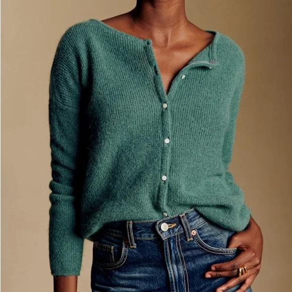 Sezane Gaspard Cardigan - Sage - Picture 1 of 5